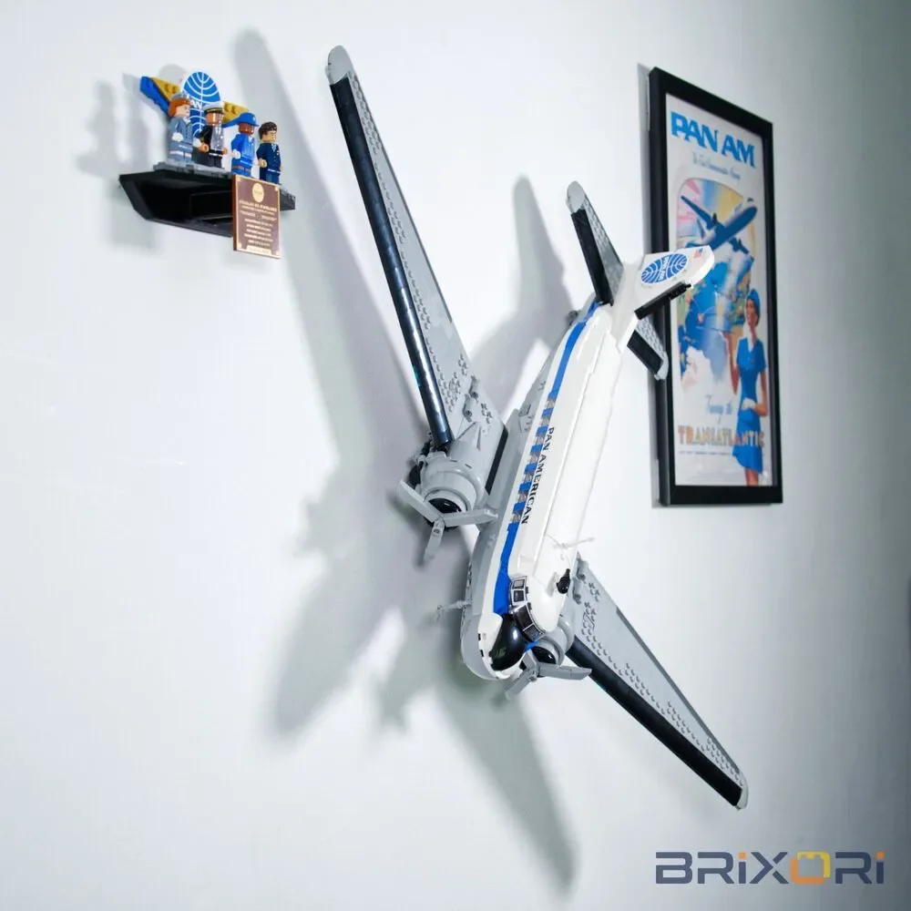 Flush Wall Mount Display for LEGO PanAm DC-3 Set 11378